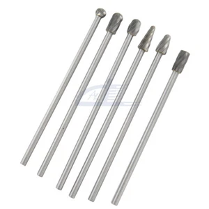 6pcs 10mm Rotary Aluminum Cut Burr 6mm 1/4" Shank 150mm Long Reach Carbide Burs - Picture 1 of 11