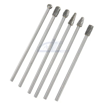 6pcs 10mm Rotary Aluminum Cut Burr 6mm 1/4" Shank 150mm Long Reach Carbide Burs - Image 1 of 4