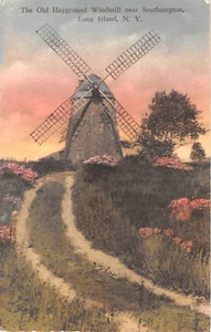 1920? Vecchio mulino a vento Hayground vicino a Southampton LI NY cartolina - Foto 1 di 2