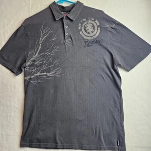 Element Men's Cotton Polo Large Gray with Print Machine Wash - Picture 1 of 12