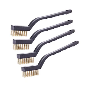 4X Wire Brush Brass Brushes Small Cleaning Tools Spark Plugs Cleaner Black Mini - Picture 1 of 4