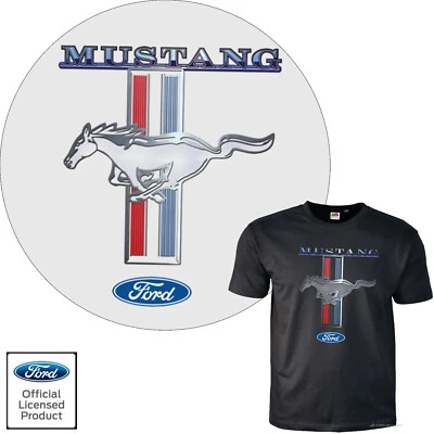 FORD Mustang T-Shirt US-Car Garage licensed Emblem Logo classic *0167 schwarz - Bild 1 von 3