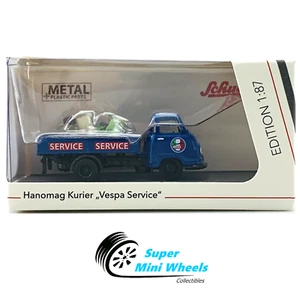 Schuco - Maßstab 1:87 HO - Hanomag Kurier (blau) mit Vespa-Service - Druckgussmodell - Bild 1 von 3