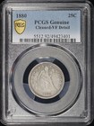 1880 Seated Liberty Quarter Pcgs Vf Details Cleaned