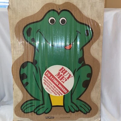 Vintage MCM Frog Corkboard Message Board Wall Office Kitchen 70s Kitsch - Image 1 of 4