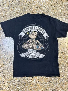 Popeye The Sailor Man schwarzes T-Shirt ""You Want Some Of This"" Größe Medium ?Unisex - Bild 1 von 7