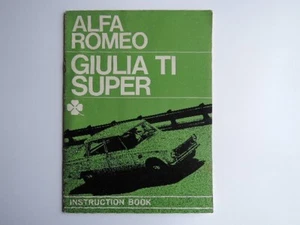 ALFA ROMEO GIULIA TI SUPER Original INSTRUCTION BOOK Owner's Manual Public# 977 - Picture 1 of 18