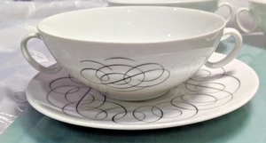 Set zuppiere, piattini Rosenthal Continental China Script Raymond Loewy Germania - Foto 1 di 12