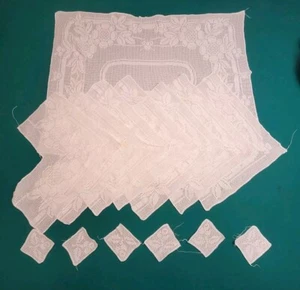 Vintage Handarbeit Spitze Tischdeckeneinsätze 14 Stück Projektfertig - Bild 1 von 16