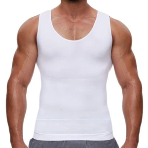 Mens Slimming Body Shaper Vest Gynecomastia Compression Shirt Tummy Control Soon - Picture 1 of 14