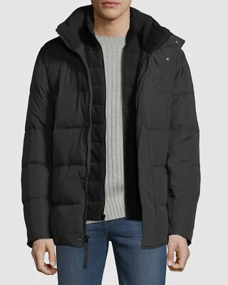 $275 Marc New York 男式黑色羽绒拉链连帽羊毛夹克外套 XL 码 — 第 1/3 张图片