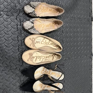 Raro Sam Edelman Lote de 3 Zapatos de Vestir Talla 8 y 7.5 Tacones y Pisos Sociedad Negro - Imagen 1 de 11