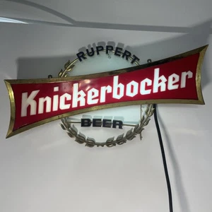 LETRERO DE PARED PUBLICIDAD LUZ BARRA CERVEZA RUPPERT KNICKERBOCKER DE COLECCIÓN FUNCIONANDO - Imagen 1 de 18