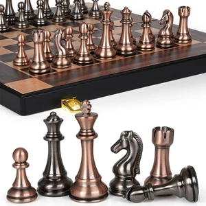 15-Inch Large Metal Chess Set for Adults and Kids with Metal Chess Pieces – F... - Picture 1 of 9
