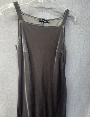 My Michelle Brown Velvet Maxi Dress Size M | Stretch Bodycon Slit Back 90s Y2K - Image 1 of 4
