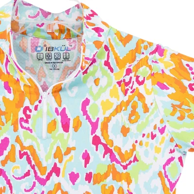 IBKUL Mujer S Tillie Cuello Simulado 1/4 Cremallera Top Manga Corta Golf Tenis Pickleball Foto 1 de 4