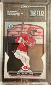 2023 BOWMAN CHROME PROSPECTS #BCP 65 ELLY DE LA CRUZ RC TAG 10 GEM MINT REDS - Picture 1 of 2