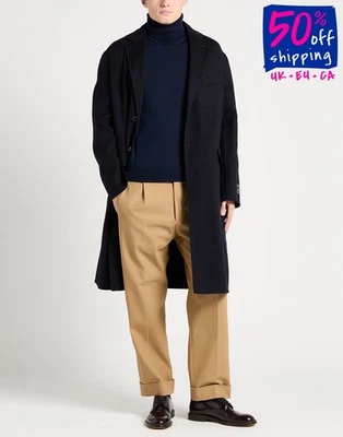 PVP €1800 GUCCI Jersey de Lana Talla L Azul Tejido Fino Cuello Alto Hecho en Italia Foto 1 de 4