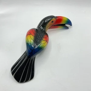 14.5” Mexican Ceramic Toucan Tropical Parrot Bird Hanging Perch Sitter (NO RING) - Picture 1 of 7