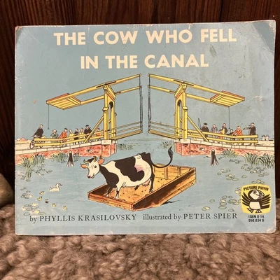 Rare 1972 Vintage book The Cow Fell in Canal P Krasilovsky Penguin illustrated  - Image 1 of 4