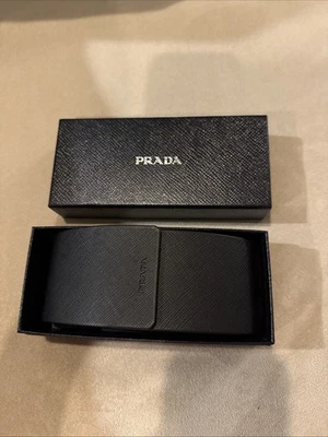 PRADA Sunglasses SPR 16U-F Black Hard Case  NEW - Image 1 of 4