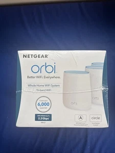 NEW SEALED Netgear Orbi RBK23 100-NAS 6000sq.ft. MESH NET WiFi System 2.2Gbps - Afbeelding 1 van 8