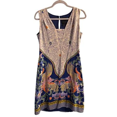 Vestido Vaina Anthropologie X Anna Sui 100% Seda Forrado Talla 2  Foto 1 de 4