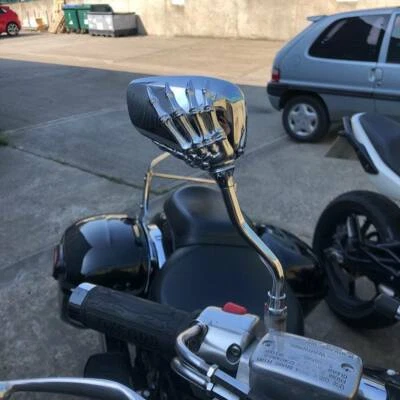For Yamaha V-Star 250 650 950 1100 1300 Chrome Skeleton Skull Hand Side Mirrors - Image 1 of 4