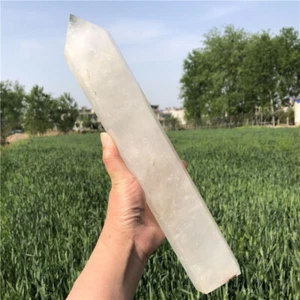 4.09LB Clear quartz Obelisk Natural Reiki Crystal Wand Point Decor Gift XA6191 - Picture 1 of 12