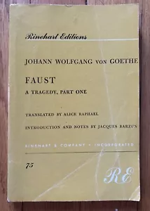 Faust: A Tragedy Part I By Johann Wolfgang Von Goethe (Rinehart Edition 1956) - Picture 1 of 10