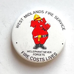 West Midlands Fire Service Vintage Badge Pin Elephant Brigade Life Rescue - Picture 1 of 2
