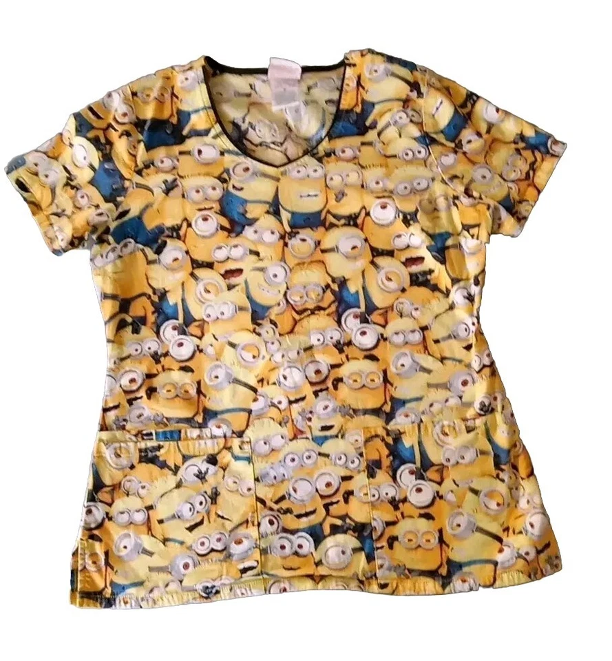 Despicable Me Tooniforms Minions Scrubs Top Size Small Multicolored - Image 1 of 4