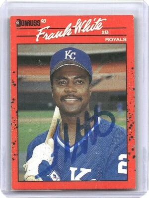 1990 Donruss #262 Frank White Signed In Person Auto Kansas City Royals FAST SHIP - Image 1 of 2