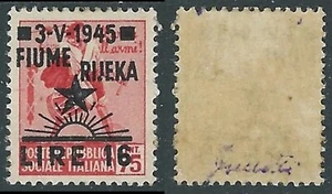1945 JUGOSLAWISCHE BESETZUNG FLUSS 16 LIRE AUF 75 CENT KEIN FILIGRAN MH * - P19-7 - Bild 1 von 1