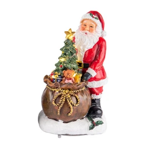 TIMSTOR - Babbo Natale con Sacco dei Doni Decorazione Natalizia 15cm Resina - Foto 1 di 1