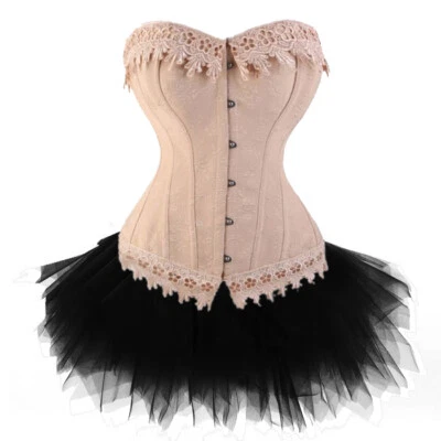 Mujeres Corsé Tutú Falda Gallina Noche Fiesta Burlesco Vestido Elegante Disfraz Talla Grande Foto 1 de 4