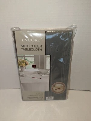 Encore Microfiber Tablecloth 52" x 52" Square Slate Gray NEW - Image 1 of 4