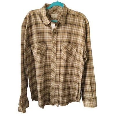 Camisa de algodón con botones a cuadros multicolor beige talla L MINE para hombre Foto 1 de 4