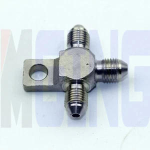 AN3 3AN 3 Stainless Steel Way Male Brake Hose Fitting Tee Adaptor Silver - Picture 1 of 6