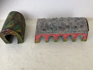 2 Oldtimer-Tunnel Spur H0/0 Pappe/Holz Fa.Kibri (?) Farbig geprägt s.Fotos - Bild 1 von 10