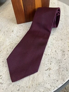 Brandini Tie 100% Silk Burgandy & Navy Thin Stripe - Picture 1 of 4
