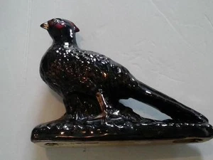 Black & Gold Pheasant Figurine Vintage MCM Decor Ceramic - Picture 1 of 6