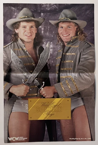 THE SOUTHERN BOYS double sided 11"x 16.75" WCW wrestling Pinup Poster Cover