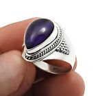 Gift For Woman 925 Silver Natural Amethyst Solitaire Tribal Ring Size 7 M13