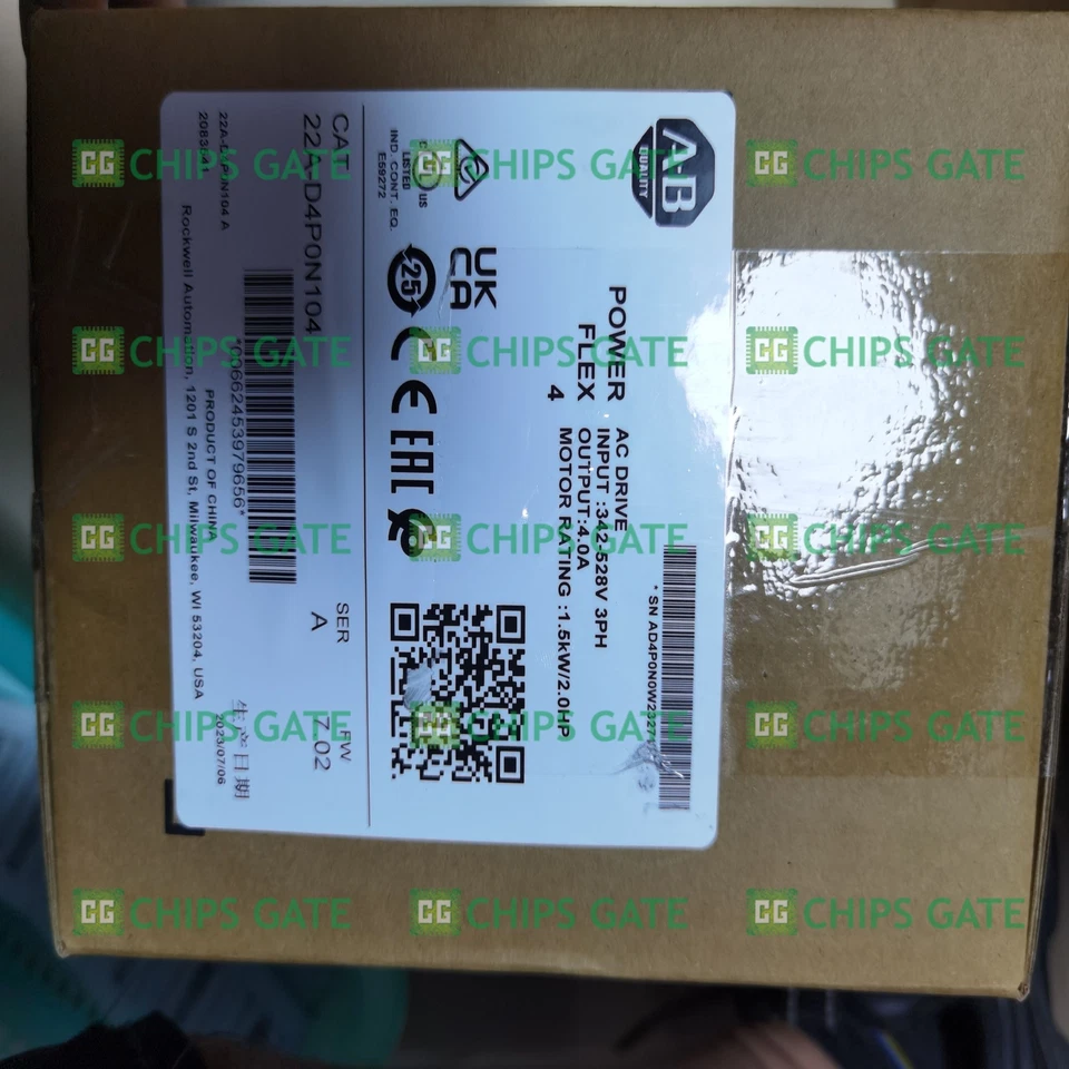 Allen Bradley PowerFlex 4 3-Phase In 1.5kW Inverter Drive - 22A-D4P0N104