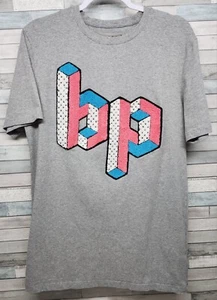 Black Pyramid T-shirt Mens Medium Gray 3D Fuzzy Logo - Picture 1 of 6