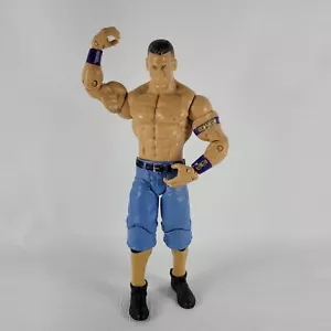 2010 Mattel WWE John Cena Wrestling Action Figure Black Shoes Purple Arm Bands - Picture 1 of 4