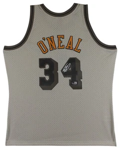 Lakers Shaquille O'Neal Signed Light Grey M&N HWC Swingman Jersey BAS Witnessed - Picture 1 of 5