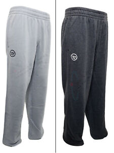 Warrior Core Fleece Sweatpants Pockets Open Hem w/ Cinch Drawstring Gray / Black