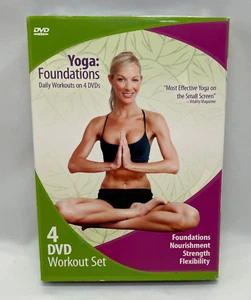Yoga Foundations: Daily Workouts On 4 DVD's NEW/SEALED - Picture 1 of 2